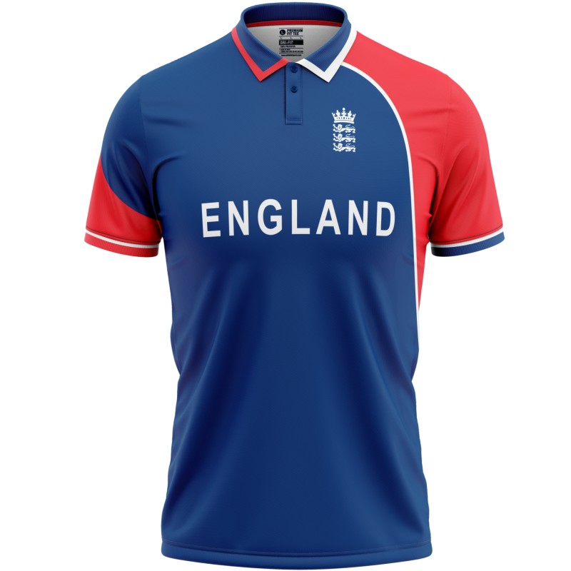 England Blue ODI World Cup 2007 Half Sleeves Cricket Fan Jersey - 100% Dryfit Polyester England Blue ODI World Cup 2007 Half Sleeves Cricket Fan Jersey - 100% Dryfit Polyester